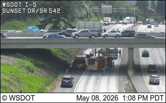 Accident Bellingham: Incident Forces Closure of Northbound I-5 in Bellingham Near E. Sunset Drive