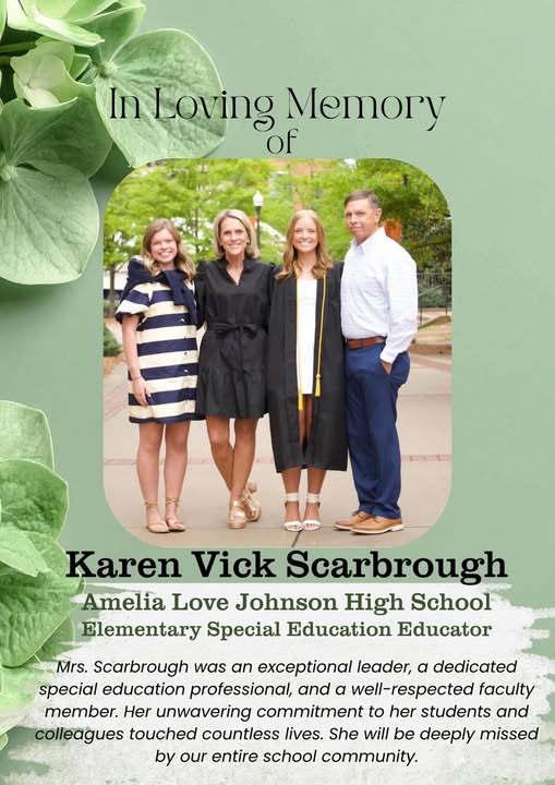 Karen Vick Scarbrough Alabama Death Obituary – Dedicated Alabama and Amelia Love Johnson HS Educator Sadly Passed Away